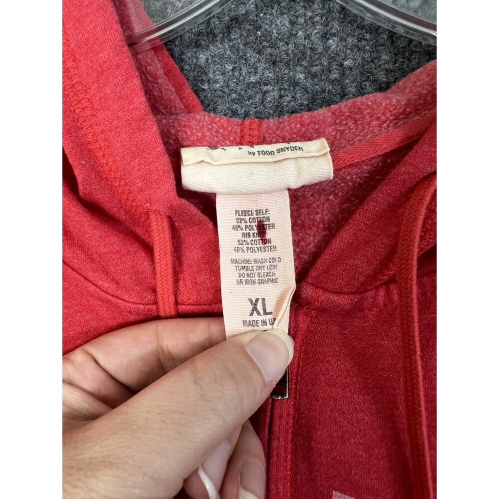 Local Pride By Todd Snyder Full Zip Hoodie Sweatshirt Women XL San Francisco Red - Picture 8 of 13